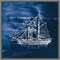 Sailing Ships V Indigo by Wild Apple Portfolio 16-in. W x 16-in. H. Canvas Wall Art Print Framed in Grey